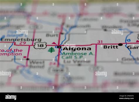 Map of algona iowa hi-res stock photography and images - Alamy