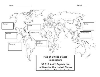 US History - Annotated United States Imperialism Map by Make Them Love ...