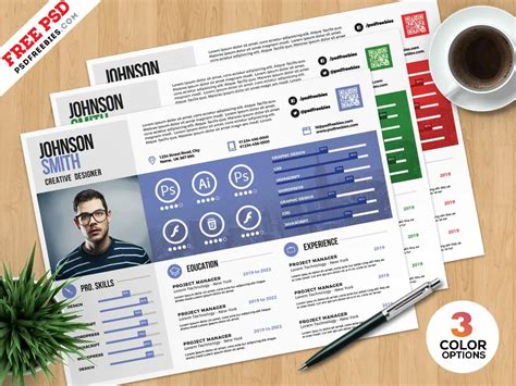 A4 Landscape Resume Template PSD | PSDFreebies.com