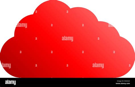 Cloud symbol icon - red gradient, isolated - vector illustration Stock ...