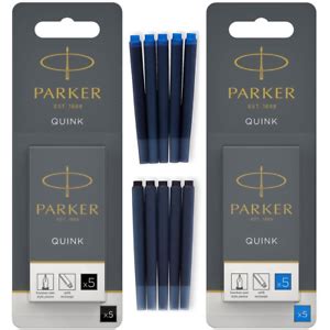 GENUINE PARKER Fountain Pen Refill Ink Cartridges Quink Replacement BLACK & BLUE | eBay