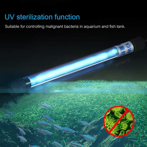 13W UV Light Sterilization Lamp Submersible Ultraviolet Sterilizer ...