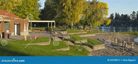 Blue Lake Park Panorama Fairview Oregon. Stock Image - Image of fairview, water: 34199611