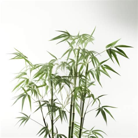 Premium AI Image | A tall bamboo plant in a white pot