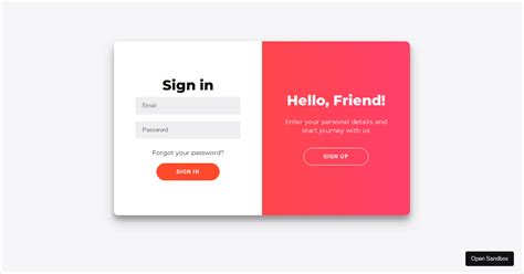 Login/Signup Form with Slider Animation - Codesandbox