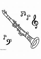 Free Printable Clarinet coloring Page sketch template