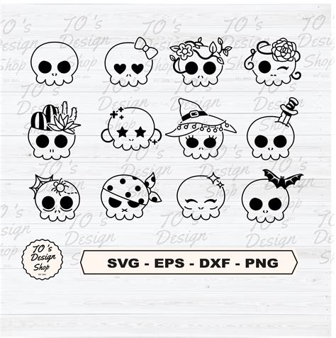 Halloween Cute Skull Digital File Happy Halloween Svg Cute - Etsy