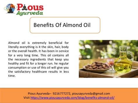 Benefits of almond oil