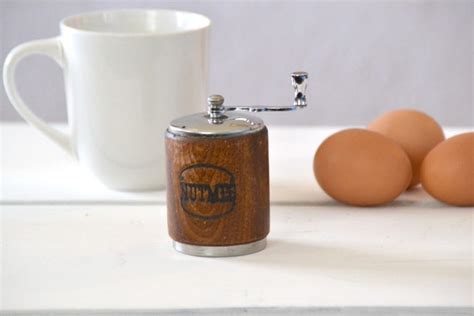 Vintage wood nutmeg grinder by George S. by HobnailandBark on Etsy