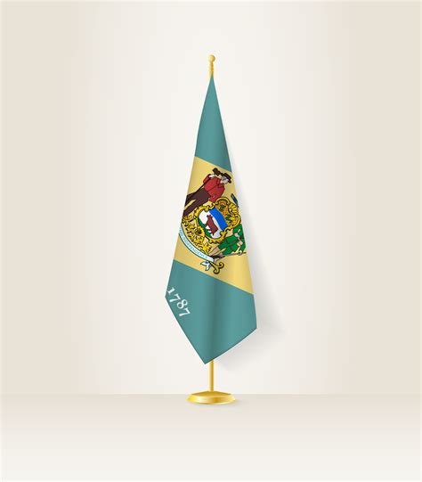 Delaware flag on a flag stand. 27290063 Vector Art at Vecteezy