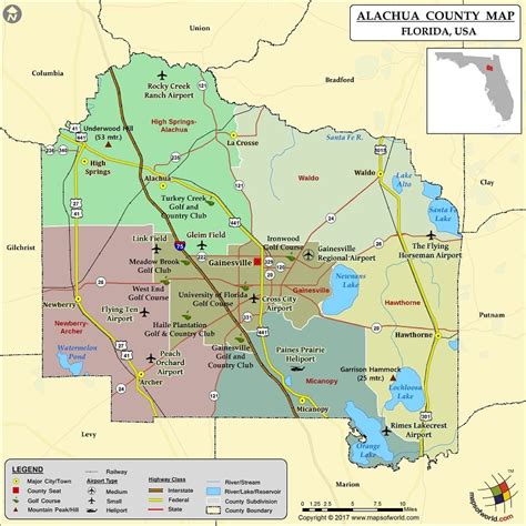 Alachua County Map, Florida