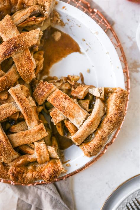 Salted Caramel Apple Pie with Spiced Crust - Yes to Yolks