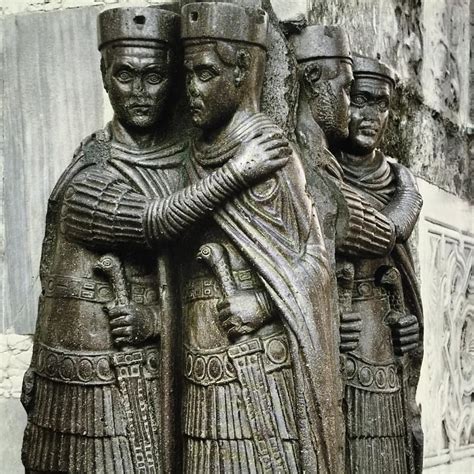 📷 Porphyry sculpture of the four emperors of the tetrarchy. It shows the four rulers in a ...