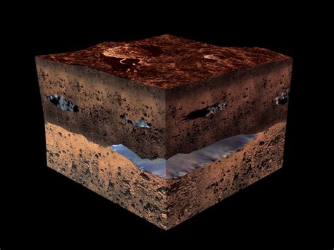 Space in Images - 2003 - 04 - Artist’s impression of water under the martian surface