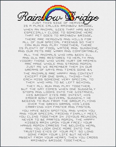 Rainbow Bridge Poem Printable Dogs