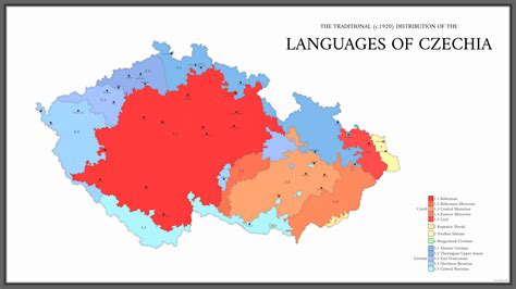 The Traditional Distribution of the Languages of Czechia (OC) : r/LinguisticMaps