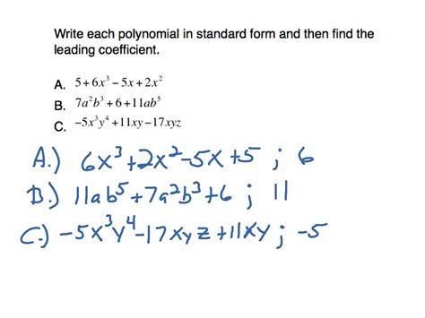 Standard Form Polynomial / Solved: Write Each Polynomial Function In ...