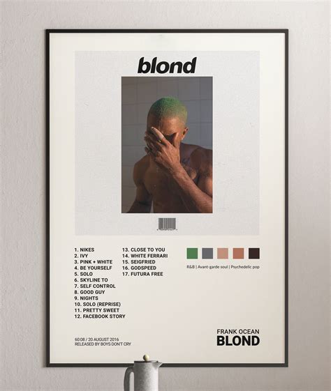 Frank Ocean - Blond (Blonde) Album Cover Poster Print | Frank ocean ...