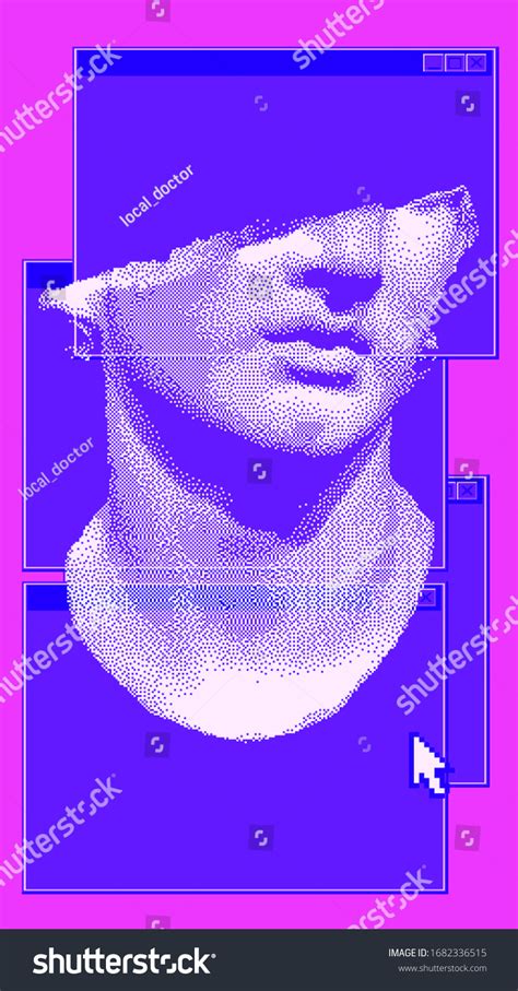 Sculpture 8bit Pixel Art Style Old Stock Vector (Royalty Free) 1682336515