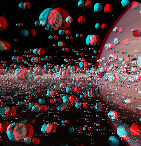 Don Davis 3d anaglyph of Saturn | 3d pictures, 3d photography, 3d photo