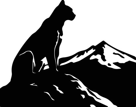 mountain lion black silhouette 38101872 Vector Art at Vecteezy