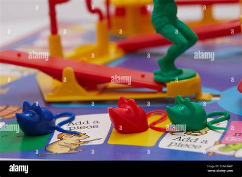 Close up photograph of playing pieces on a Mouse Trap board game Stock Photo - Alamy