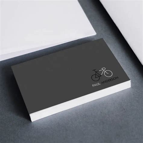 Professional Cyclist Black & White Minimalist Business Card | Zazzle