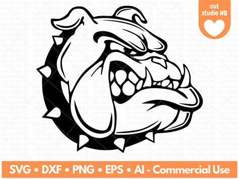 Bulldog Mascot SVG, Bulldog Mascot Png, Bulldog Mascot Dxf, Bulldog ...