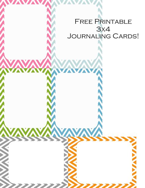 My Little Paper Addiction: Free Printable 3x4 Chevron Journaling Cards