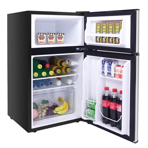 Zimtown 3.2 cu ft Mini Fridge Two Door Design Refrigerator with Freezer, Gray - Walmart.com