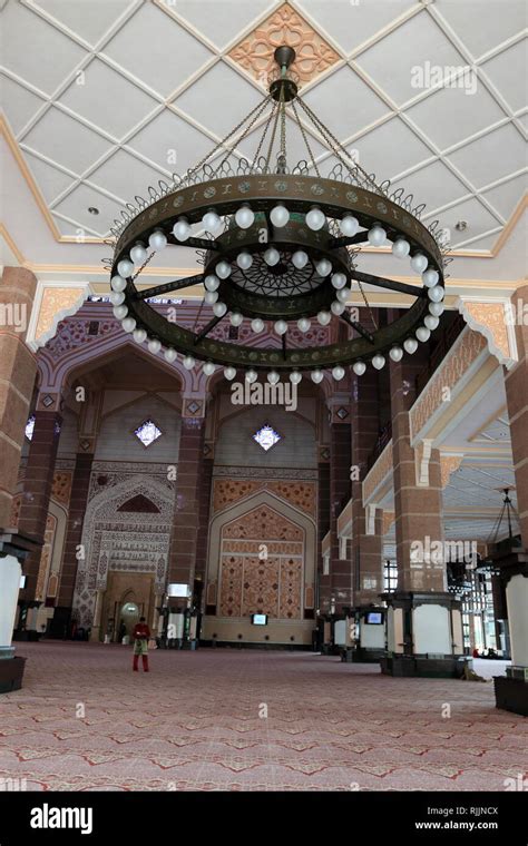 Interior of Masjid Putra, Putra Mosque in Putrajaya Malaysia Stock ...