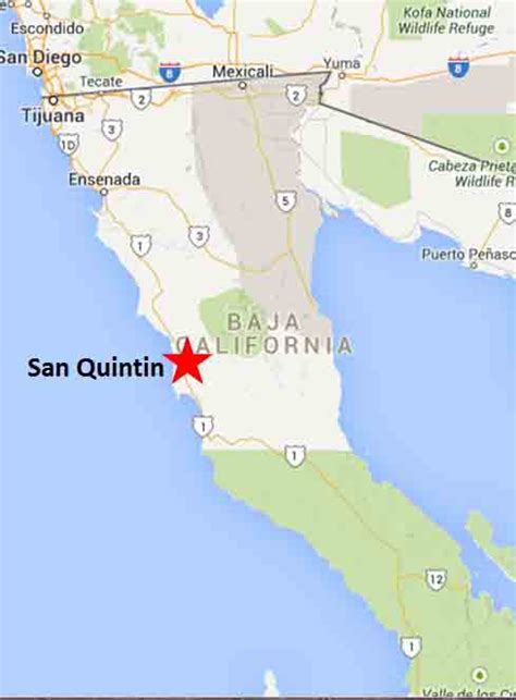 San Quintin map - On The Road In Mexico