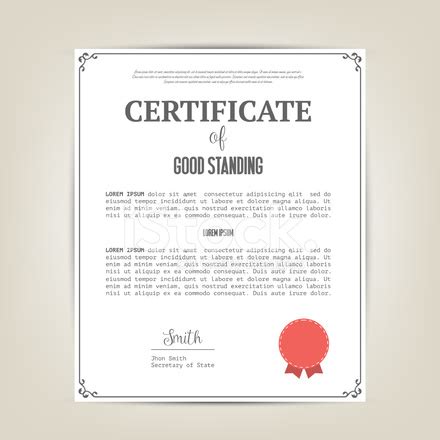 Certificate Of Good Standing Template Stock Photo | Royalty-Free | FreeImages