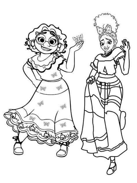 Encanto Dolores and Mirabel Coloring Page - Free Printable Coloring Pages for Kids