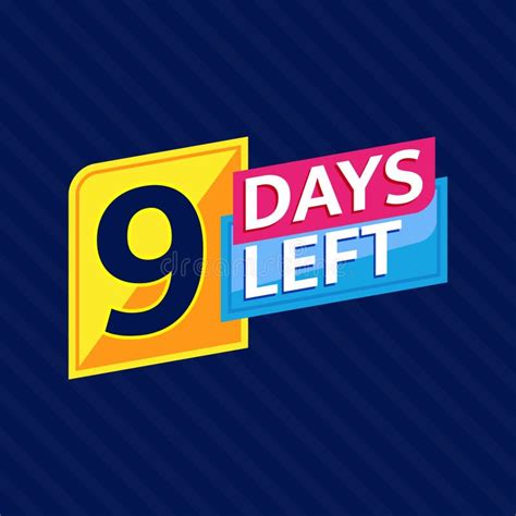 9 Days Left Countdown Banner Stock Vector - Illustration of number ...