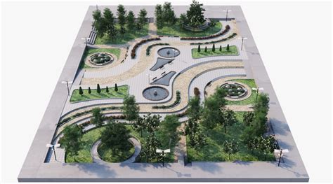 landscape park 2 3d model | Landscape architecture park, Landscape architecture design ...