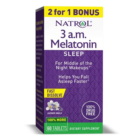 Natrol 3 A.M. Melatonin Fast Dissolve Sleep Aid Supplement, Fall Back ...