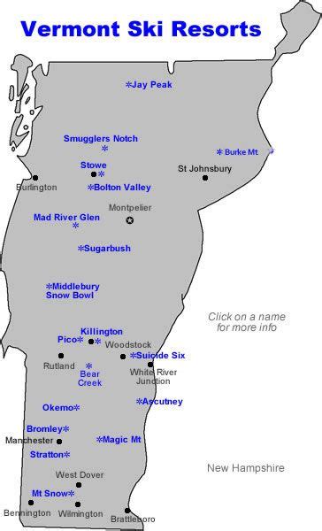 Vermont Ski Areas Map | Vermont ski resorts, Mad river, Vermont