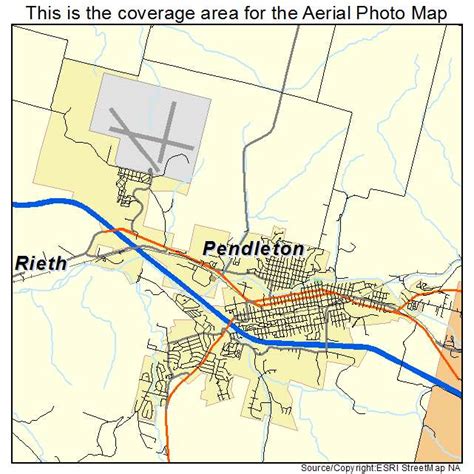 Aerial Photography Map of Pendleton, OR Oregon