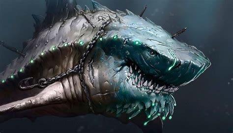 Digital Painting Process: Staples - Shark Attack | Shark art, Fantasy monster, Creature concept art