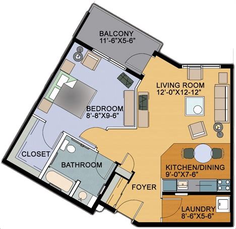 The Parkway Retirement Community 85 Paget Floor Plans One-Bedroom---Unit-C---760sqft http ...