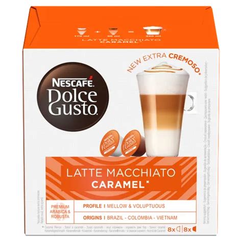 Nescafe Dolce Gusto Latte Macchiato Caramel 16 Cap 145.6g – E-Natural Limited – Food and Drink ...