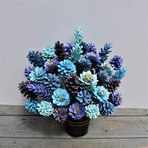 Pinecone Flowers, ONE Dozen Morning Mist Pine Cone Flowers bucket Not ...