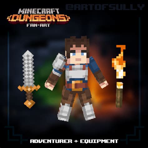 Brendan Sullivan - Portfolio - Minecraft Dungeons Fan-Art - Adventurer + Equipment Minecraft ...