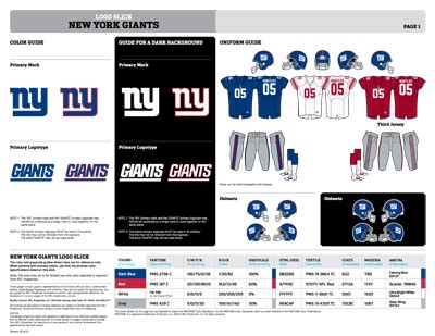 New York Giants Colors | Sports Teams Colors | U.S. Team Colors