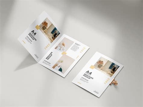 Free Folded A4 Brochure Mockup 04 - Free Mockup