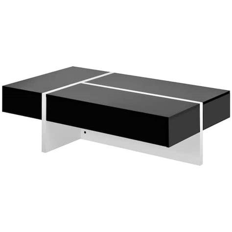 Polibi 45.2 in. Contemporary Black Rectangle Shape Wood Coffee Table for Living Room,Center ...