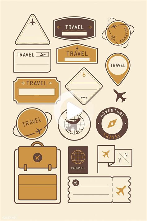 Download premium vector of Travel stickers and badge set vector 1229288 ...