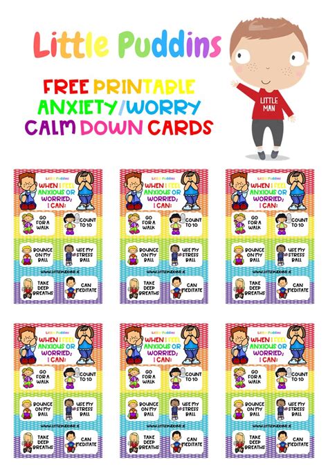 Calm Down Cards Free Printable – Little Puddins Feelings & Emotions