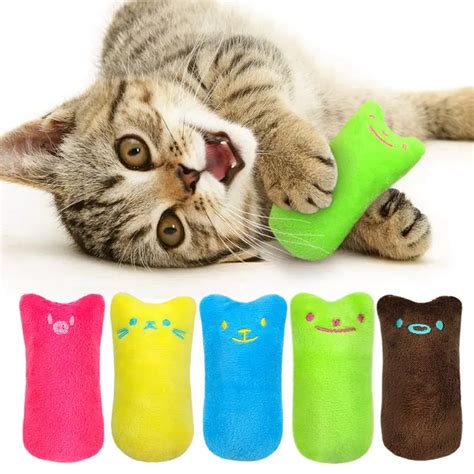 Funny Interactive Plush Cat Toy Pet Kitten Chewing Toy Teeth Grinding ...